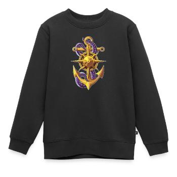 anker kompass gold tentakel - Kinder Premium Organic Sweatshirt - Schwarz - Vorne - AI Model Kid Female (0cm)