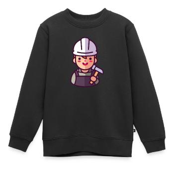Ouvriers du bâtiment - Sweat Premium enfant bio - noir - Devant - AI Model Kid Female (0cm)
