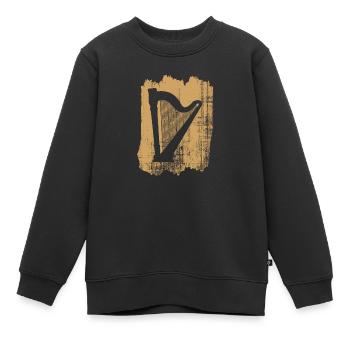 harpe - Sweat Premium enfant bio - noir - Devant - AI Model Kid Female (0cm)