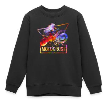 Motocross moto moto moto - Sweat Premium enfant bio - noir - Devant - AI Model Kid Female (0cm)