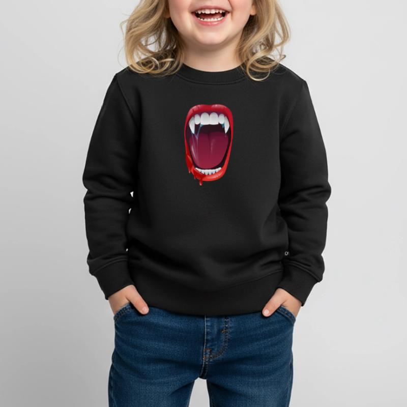Vampire bite vampire and vampire teeth bite teeth blood Kids Premium Organic Sweatshirt