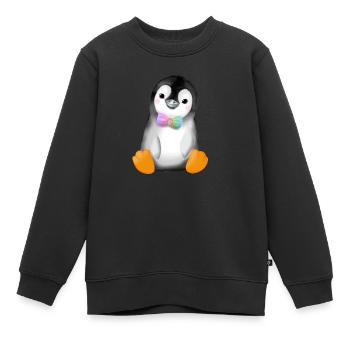 Masque de pingouin - Sweat Premium enfant bio - noir - Devant - AI Model Kid Female (0cm)