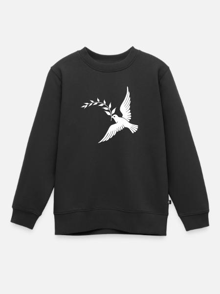 Friedenstaube - Kinder Premium Organic Sweatshirt - Schwarz
