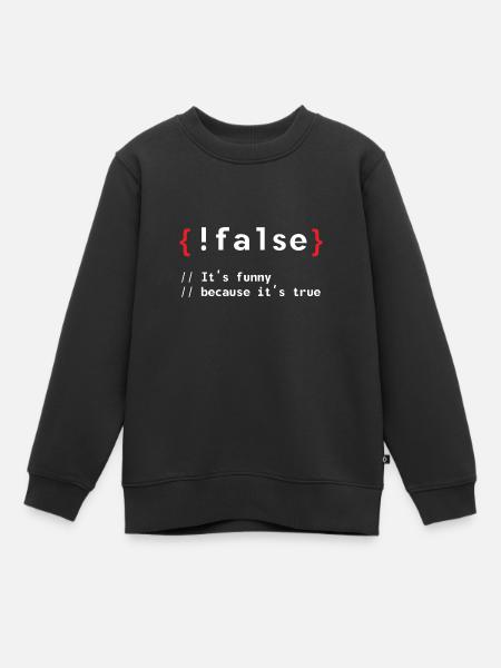 Coding Debug Admin Programm Geschenk - Kinder Premium Organic Sweatshirt - Schwarz