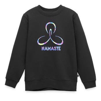 NAMASTE - Kinder Premium Organic Sweatshirt - Schwarz - Vorne - AI Model Kid Female (0cm)