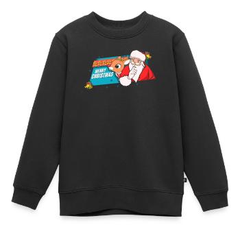 Reindeer Christmas present Merry Christmas - Kids Premium Organic Sweatshirt - black - Front - AI Model Kid Female (0cm)