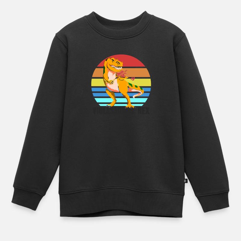 Bratsche Dinosaurier - Kinder Premium Organic Sweatshirt - Schwarz