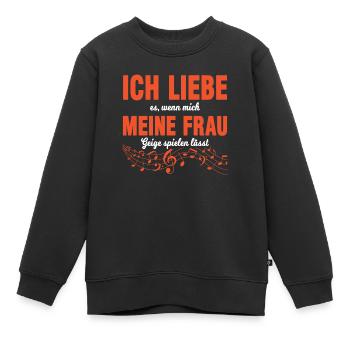 Geige Geigenspieler Violine Violinist Frau - Kinder Premium Organic Sweatshirt - Schwarz - Vorne - AI Model Kid Female (0cm)