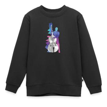 Kontrabass - Kinder Premium Organic Sweatshirt - Schwarz - Vorne - AI Model Kid Female (0cm)