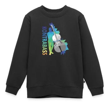 Kontrabass - Kinder Premium Organic Sweatshirt - Schwarz - Vorne - AI Model Kid Female (0cm)