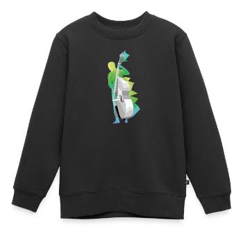 Kontrabass - Kinder Premium Organic Sweatshirt - Schwarz - Vorne - AI Model Kid Female (0cm)