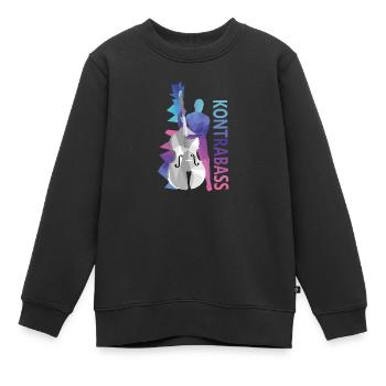 Kontrabass - Kinder Premium Organic Sweatshirt - Schwarz - Vorne - AI Model Kid Female (0cm)