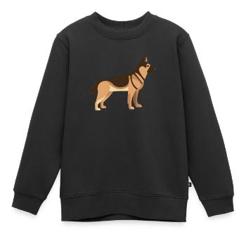 CHIEN DE RACE BERGER ALLEMAND - Sweat Premium enfant bio - noir - Devant - AI Model Kid Female (0cm)