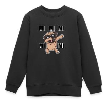Lustiger Spruch Ich hör nur mi mi - Kinder Premium Organic Sweatshirt - Schwarz - Vorne - AI Model Kid Female (0cm)