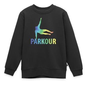 Parkour Geschenk - Kinder Premium Organic Sweatshirt - Schwarz - Vorne - AI Model Kid Female (0cm)
