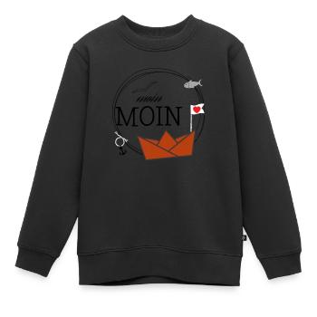 Bonjour - Sweat Premium enfant bio - noir - Devant - AI Model Kid Female (0cm)