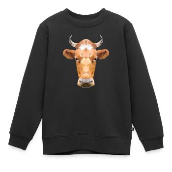 Braune Kuh oder Kakao-Kuh - Kinder Premium Organic Sweatshirt - Schwarz - Vorne - AI Model Kid Female (0cm)