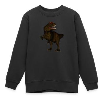 Allosaurus Dino - Kinder Premium Organic Sweatshirt - Schwarz - Vorne - AI Model Kid Female (0cm)