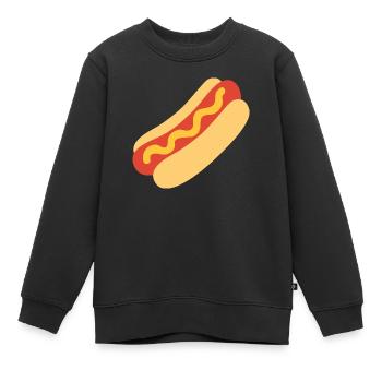 HOT DOG - Kinder Premium Organic Sweatshirt - Schwarz - Vorne - AI Model Kid Female (0cm)