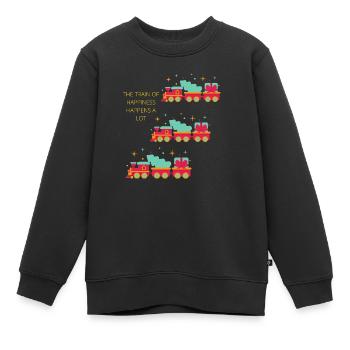 DER ZUG DES GLÜCKS VIEL - Kinder Premium Organic Sweatshirt - Schwarz - Vorne - AI Model Kid Female (0cm)