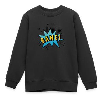 BANG! Sprechblase im Pop-Art Stil - Kinder Premium Organic Sweatshirt - Schwarz - Vorne - AI Model Kid Female (0cm)