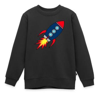 Rakete Startup * Raumschiff * Astronaut * Sterne - Kinder Premium Organic Sweatshirt - Schwarz - Vorne - AI Model Kid Female (0cm)