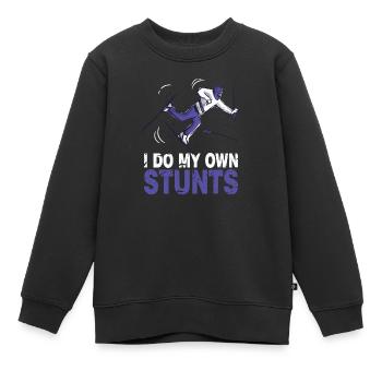 Ski Skifahrer Skifahren I do my own stunts - Kinder Premium Organic Sweatshirt - Schwarz - Vorne - AI Model Kid Female (0cm)