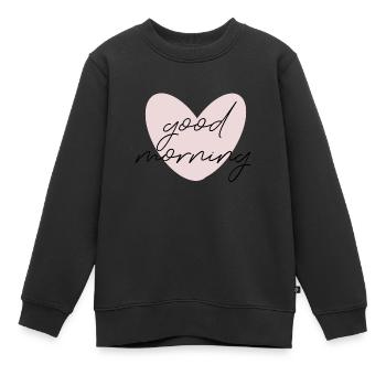 Bonjour - Sweat Premium enfant bio - noir - Devant - AI Model Kid Female (0cm)