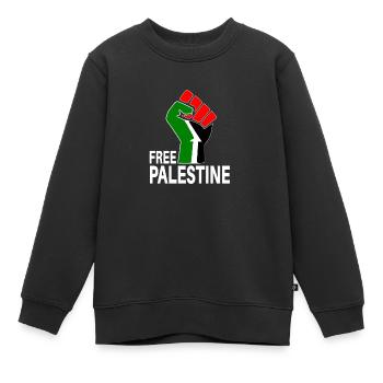 Palestine libre - Sweat Premium enfant bio - noir - Devant - AI Model Kid Female (0cm)