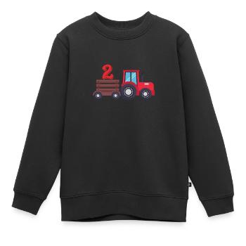 2ème anniversaire - Sweat Premium enfant bio - noir - Devant - AI Model Kid Female (0cm)