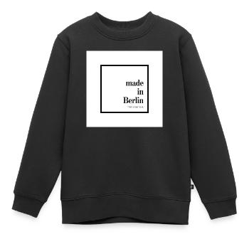 Idée cadeau pour le lieu de naissance Made in Berlin - Sweat Premium enfant bio - noir - Devant - AI Model Kid Female (0cm)
