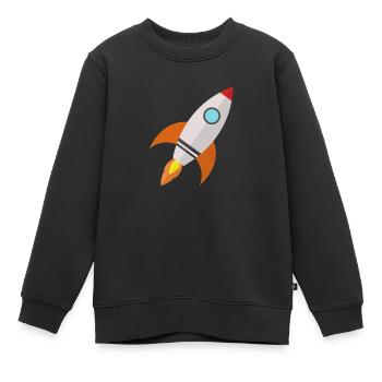 fusée - Sweat Premium enfant bio - noir - Devant - AI Model Kid Female (0cm)