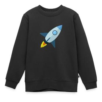 fusée - Sweat Premium enfant bio - noir - Devant - AI Model Kid Female (0cm)