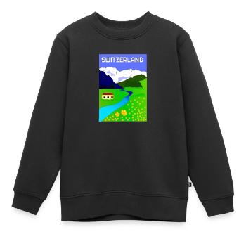 SCHWEIZ - Kinder Premium Organic Sweatshirt - Schwarz - Vorne - AI Model Kid Female (0cm)