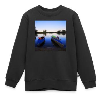 Faltboote - Kinder Premium Organic Sweatshirt - Schwarz - Vorne - AI Model Kid Female (0cm)