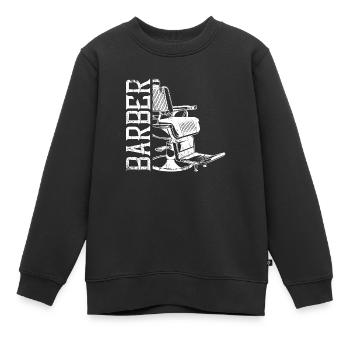 barber stuhl sessel - Kinder Premium Organic Sweatshirt - Schwarz - Vorne - AI Model Kid Female (0cm)