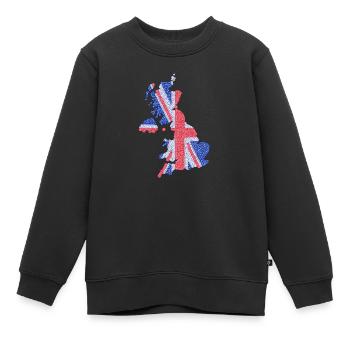 Drapeau britannique | drapeau britannique - Sweat Premium enfant bio - noir - Devant - AI Model Kid Female (0cm)