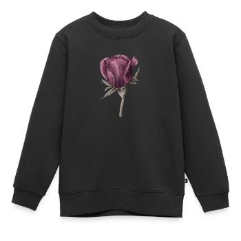 Rose Fleur - Sweat Premium enfant bio - noir - Devant - AI Model Kid Female (0cm)