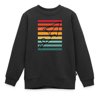 Papierflieger Sunset - Kinder Premium Organic Sweatshirt - Schwarz - Vorne - AI Model Kid Female (0cm)