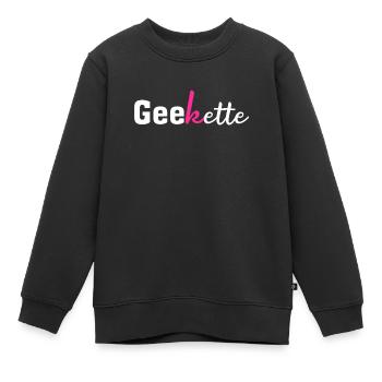 Geekette (Geek) - Kinder Premium Organic Sweatshirt - Schwarz - Vorne - AI Model Kid Female (0cm)