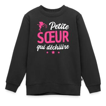 petite sœur qui déchire - Sweat Premium enfant bio - noir - Devant - AI Model Kid Female (0cm)