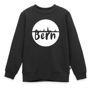 bern, skyline, kreis, scherenschnitt, weiss - Kinder Premium Organic Sweatshirt - Schwarz - Vorne - AI Model Kid Female (0cm)