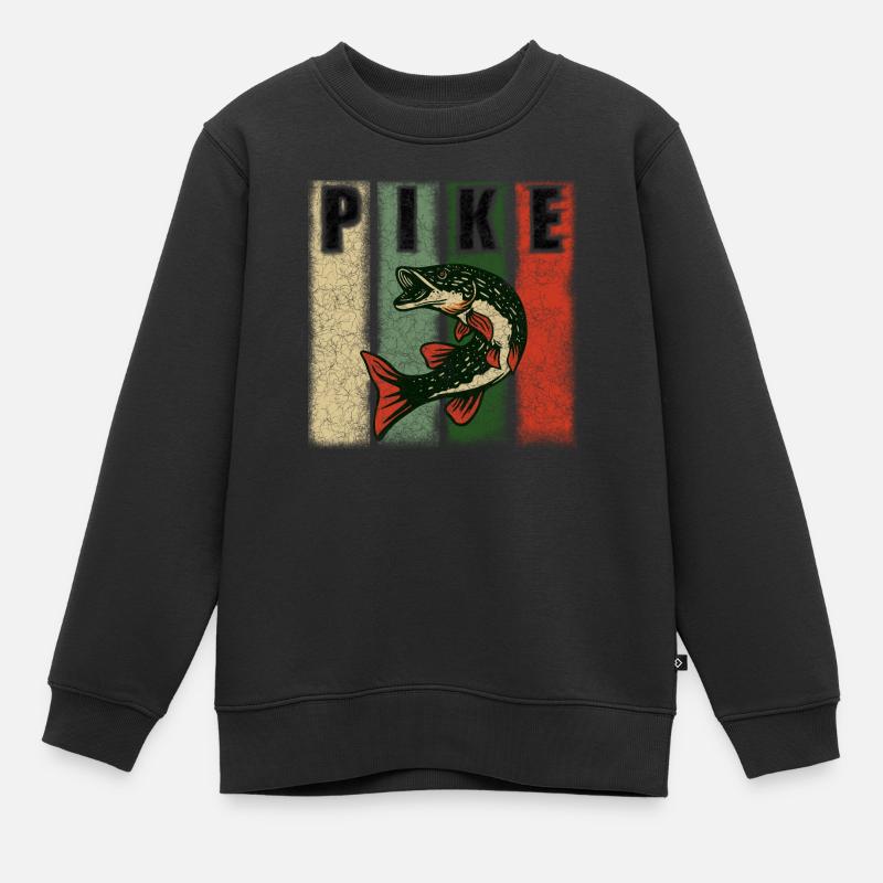 Brochet de poisson - Sweat Premium enfant bio - noir