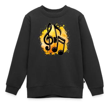 Musique note de musique clé musicale - Sweat Premium enfant bio - noir - Devant - AI Model Kid Female (0cm)