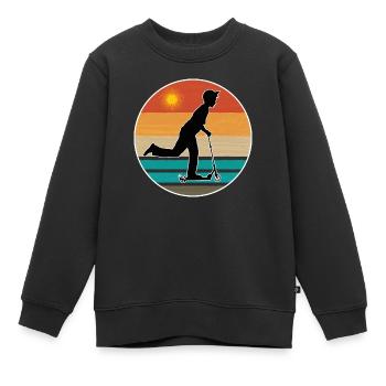 Scooter scooter vintage - Sweat Premium enfant bio - noir - Devant - AI Model Kid Female (0cm)