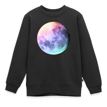 Mond in Pastell Regenbogen - Kinder Premium Organic Sweatshirt - Schwarz - Vorne - AI Model Kid Female (0cm)