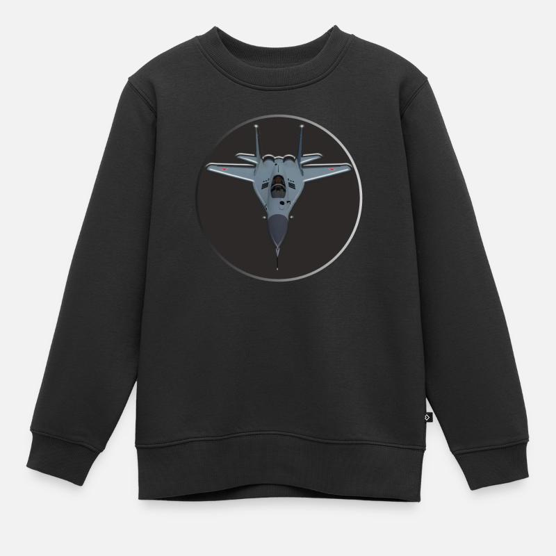 Avion de chasse - Sweat Premium enfant bio - noir