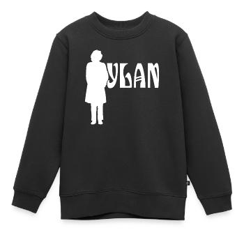 Silhouette White Bob Dylan - Kids Premium Organic Sweatshirt - black - Front - AI Model Kid Female (0cm)