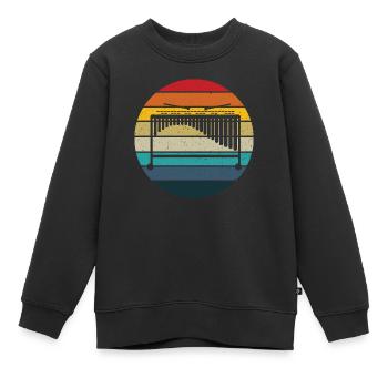 Marimba retro Sonnenuntergang - Marimba Instrument Geschenk - Kinder Premium Organic Sweatshirt - Schwarz - Vorne - AI Model Kid Female (0cm)