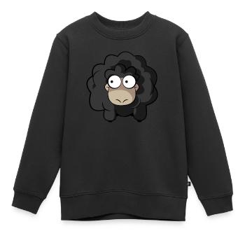 Mouton noir - Sweat Premium enfant bio - noir - Devant - AI Model Kid Female (0cm)